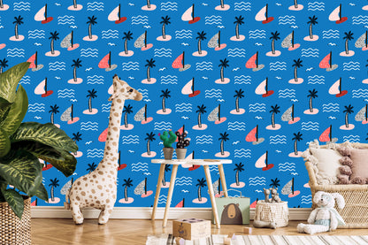 Wallpaper Islands And Colorful Sailboats