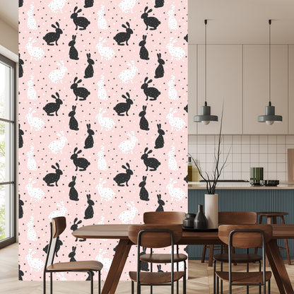 Wallpaper Black And White Rabbits In The Stars