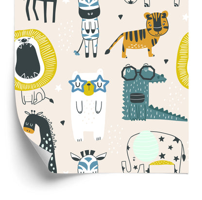 Wallpaper Wild Animals In Scandinavian Style