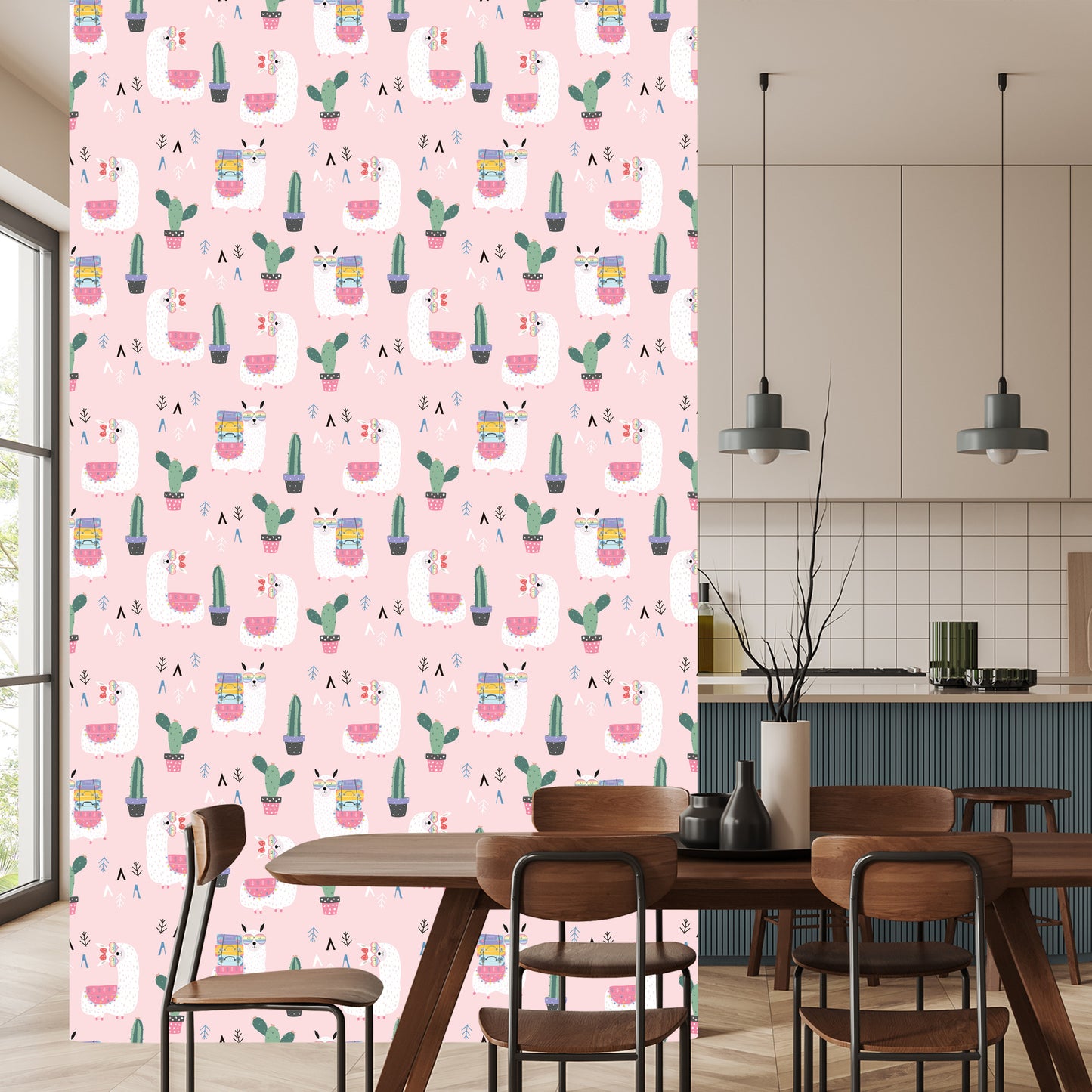 Wallpaper Llamas With Colored Suitcases And Eyeglasses