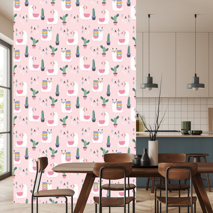 Wallpaper Llamas With Colored Suitcases And Eyeglasses