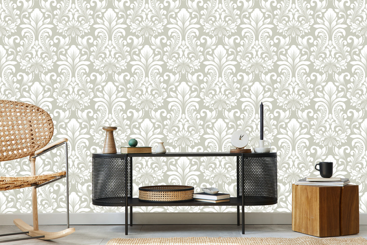 Wallpaper Retro Classical Ornament In Baroque Style