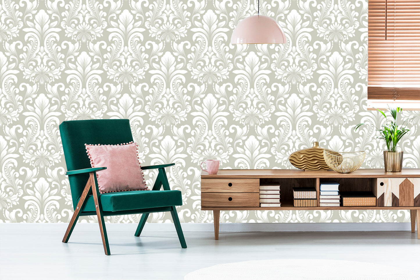 Wallpaper Retro Classical Ornament In Baroque Style