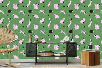 Wallpaper Cheerful Forest Animals