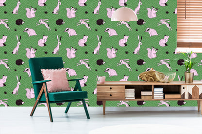 Wallpaper Cheerful Forest Animals