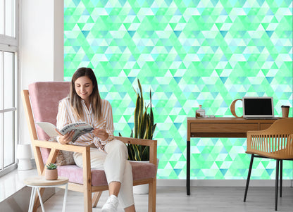 Wallpaper Turquoise Triangles In Vintage Style