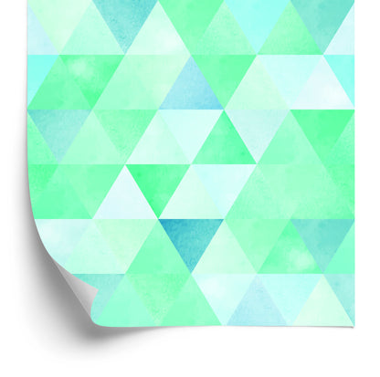 Wallpaper Turquoise Triangles In Vintage Style