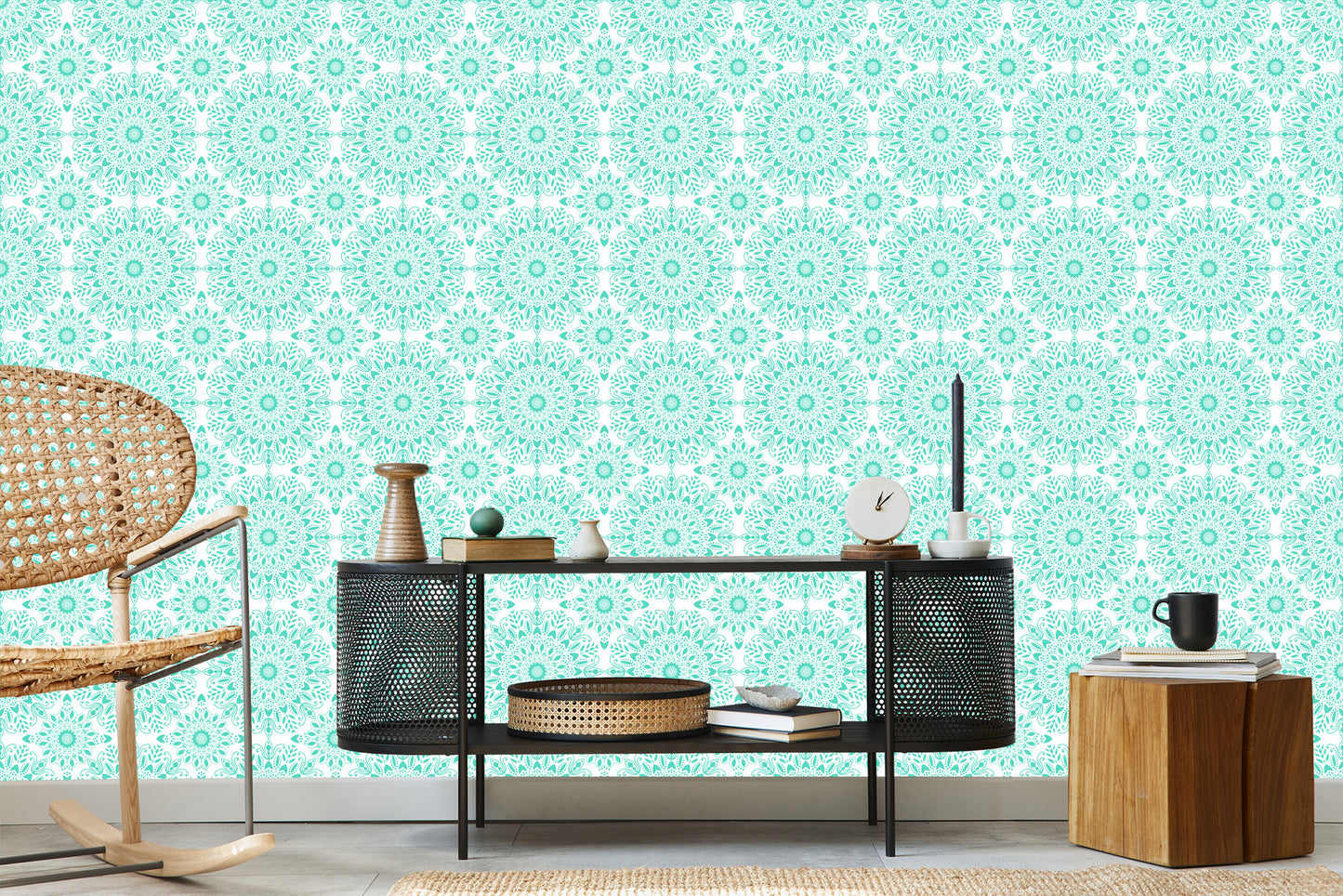 Wallpaper Beautiful Turquoise Mandala