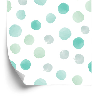 Wallpaper Green Watercolor Dots