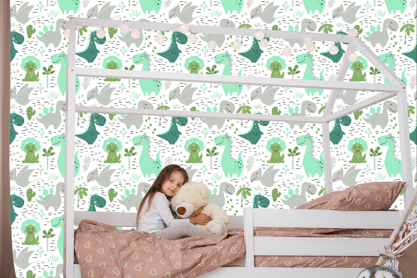 Wallpaper Cheerful Dinosaurs