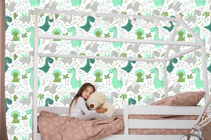 Wallpaper Cheerful Dinosaurs