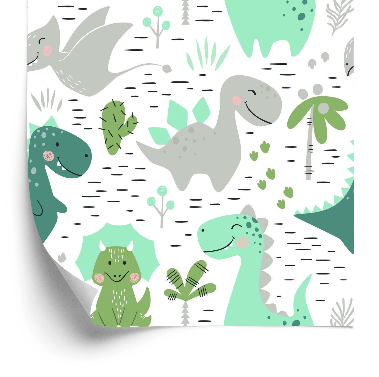 Wallpaper Cheerful Dinosaurs