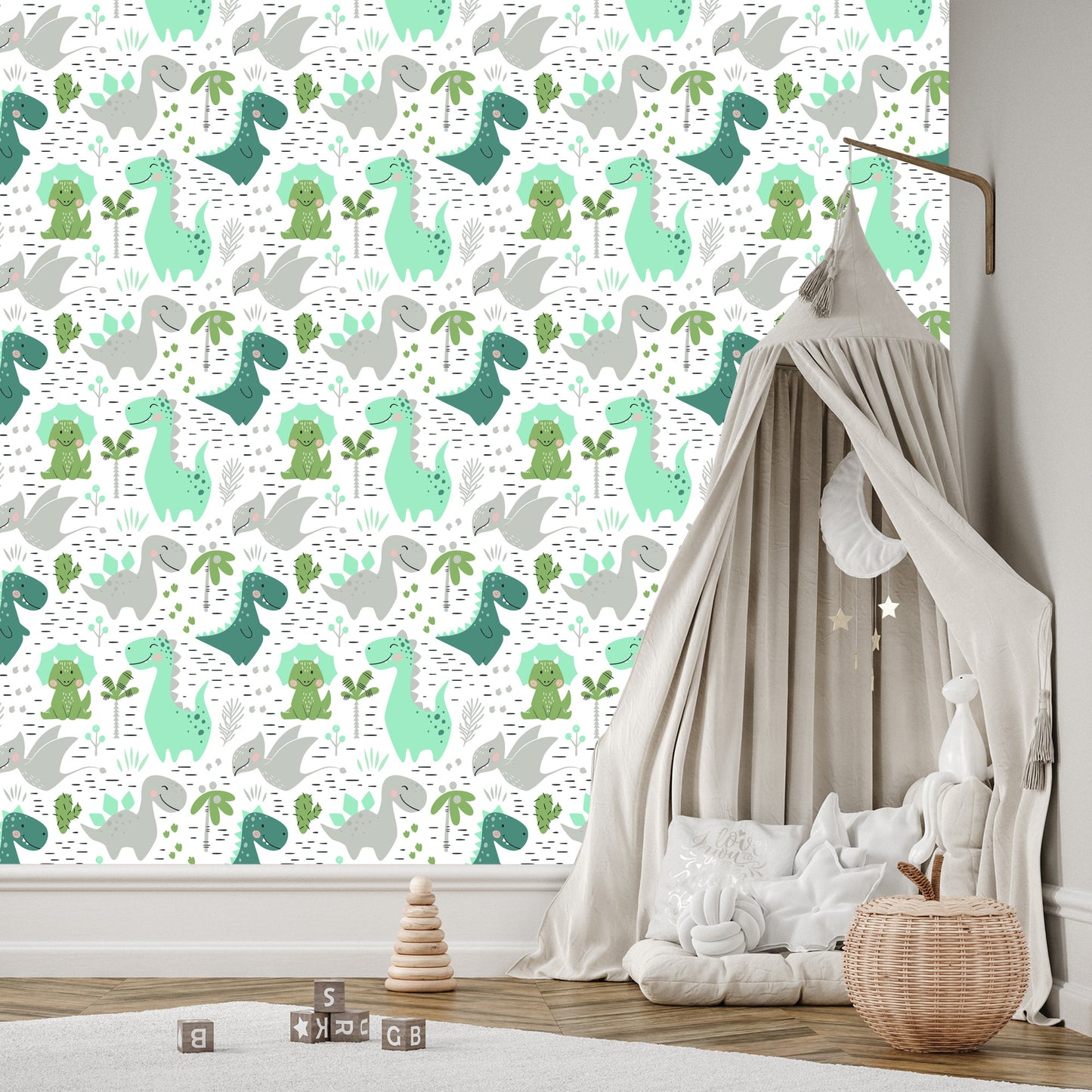 Wallpaper Cheerful Dinosaurs