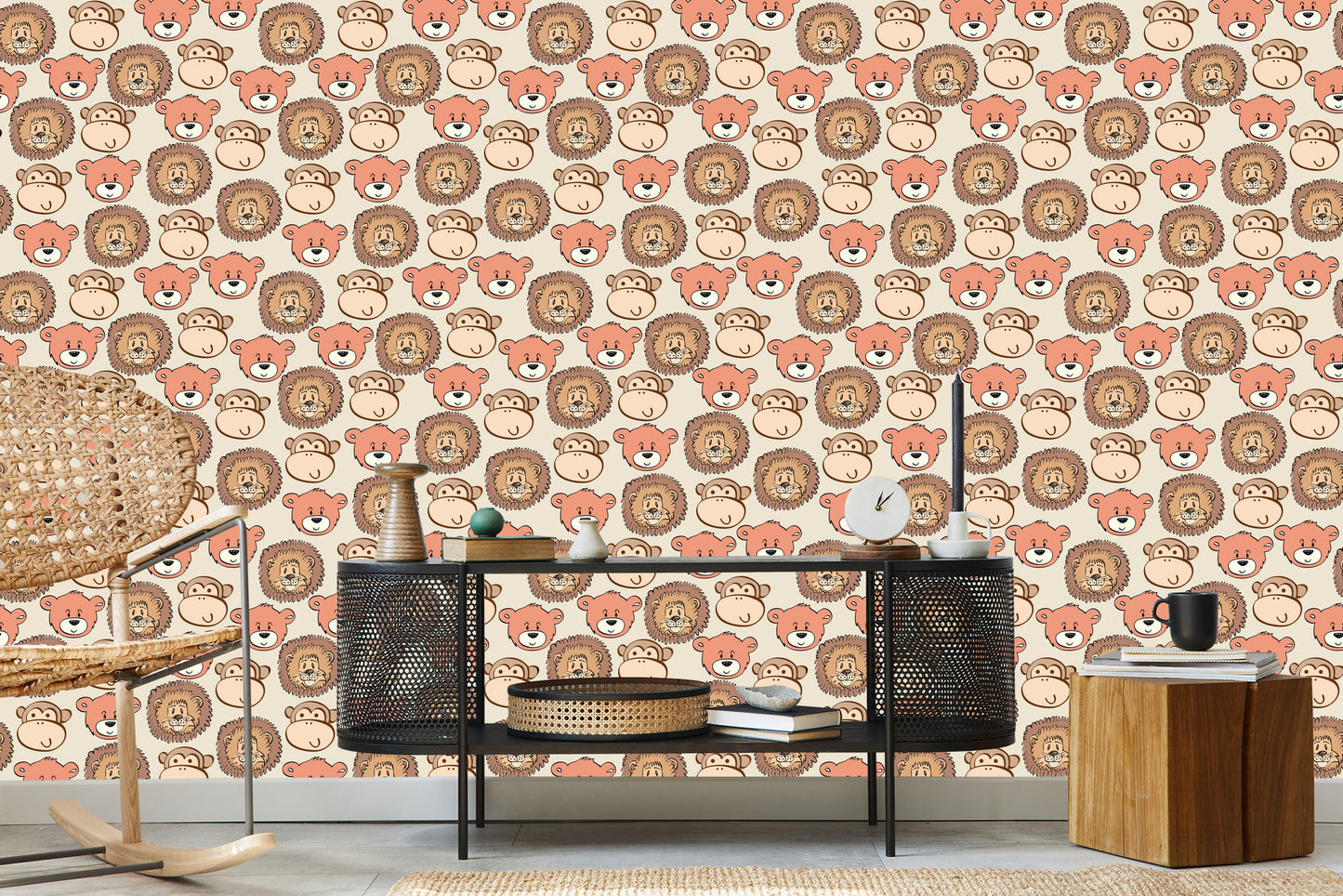 Wallpaper Happy Bears, Lions And Monkeys