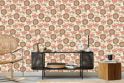 Wallpaper Happy Bears, Lions And Monkeys