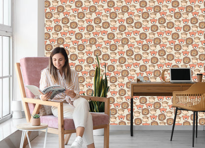 Wallpaper Happy Bears, Lions And Monkeys