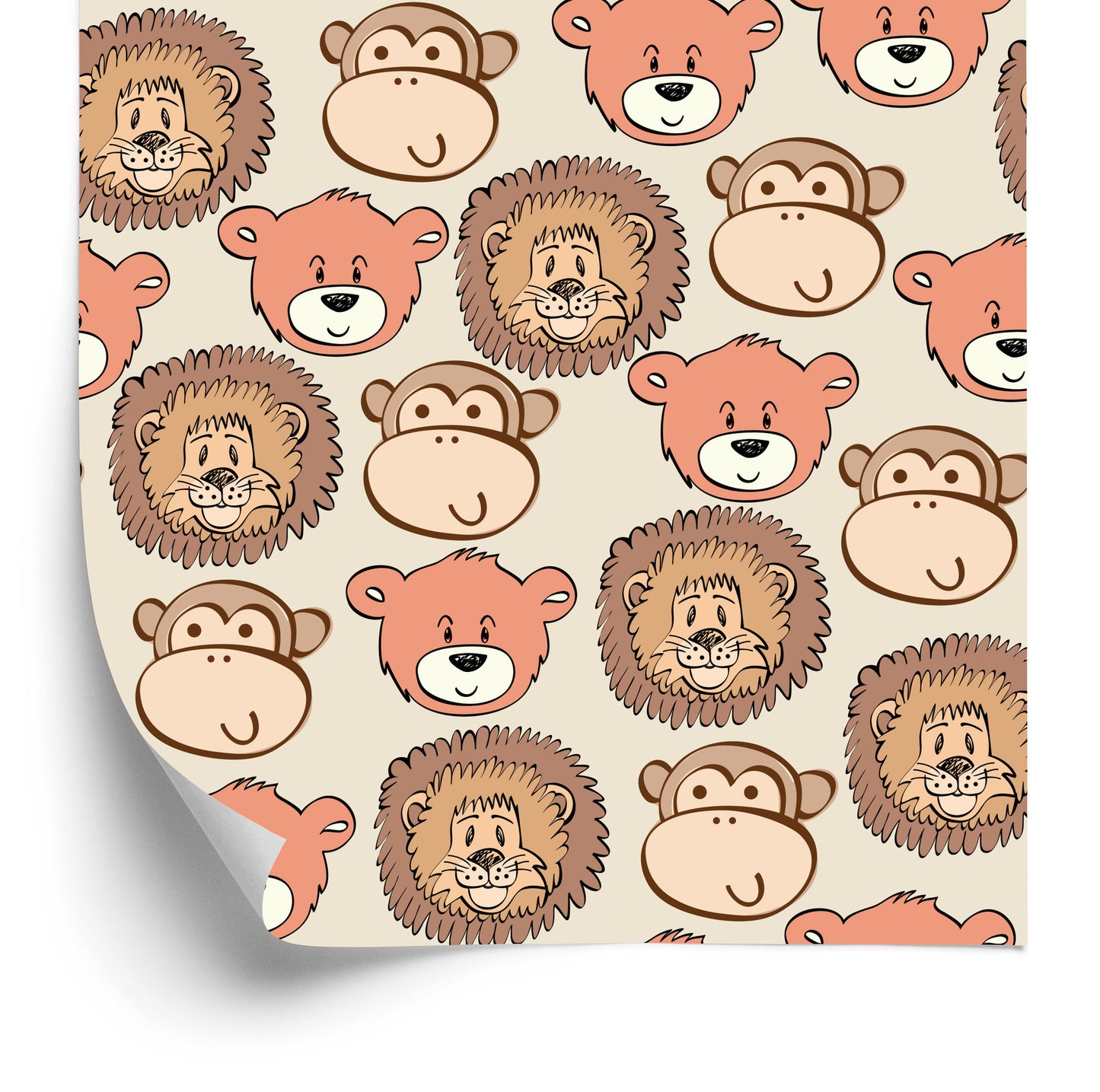 Wallpaper Happy Bears, Lions And Monkeys