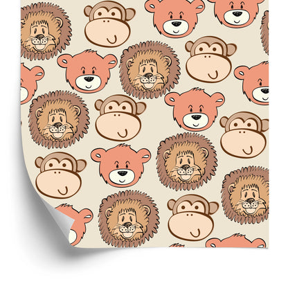 Wallpaper Happy Bears, Lions And Monkeys