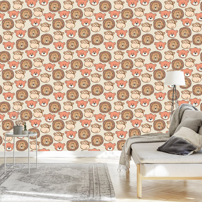 Wallpaper Happy Bears, Lions And Monkeys
