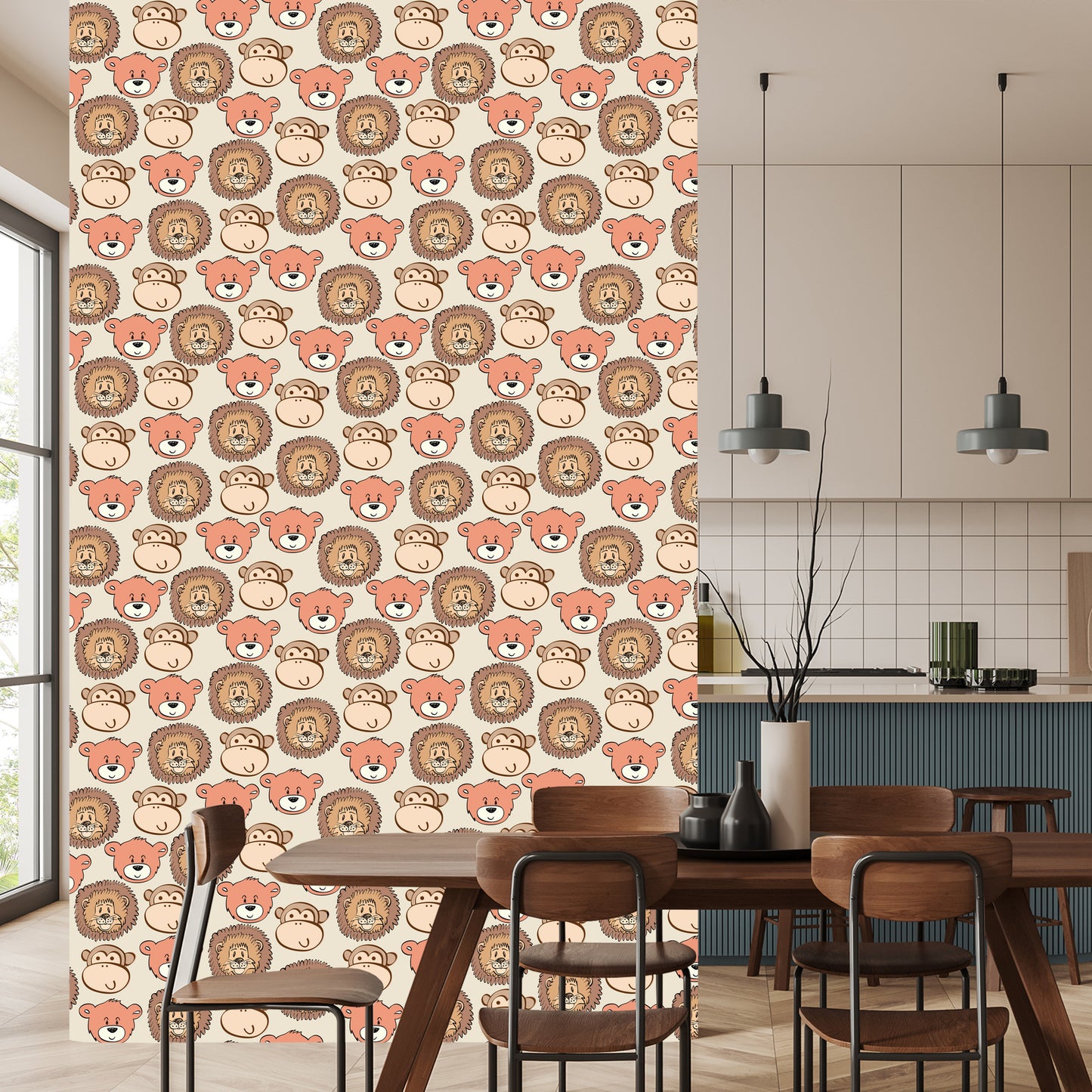 Wallpaper Happy Bears, Lions And Monkeys