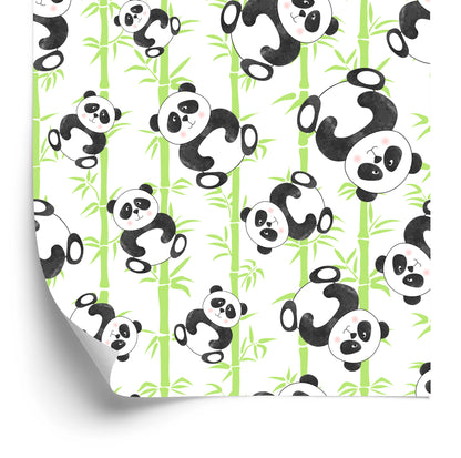 Wallpaper Smiling Panda’s And Bamboo