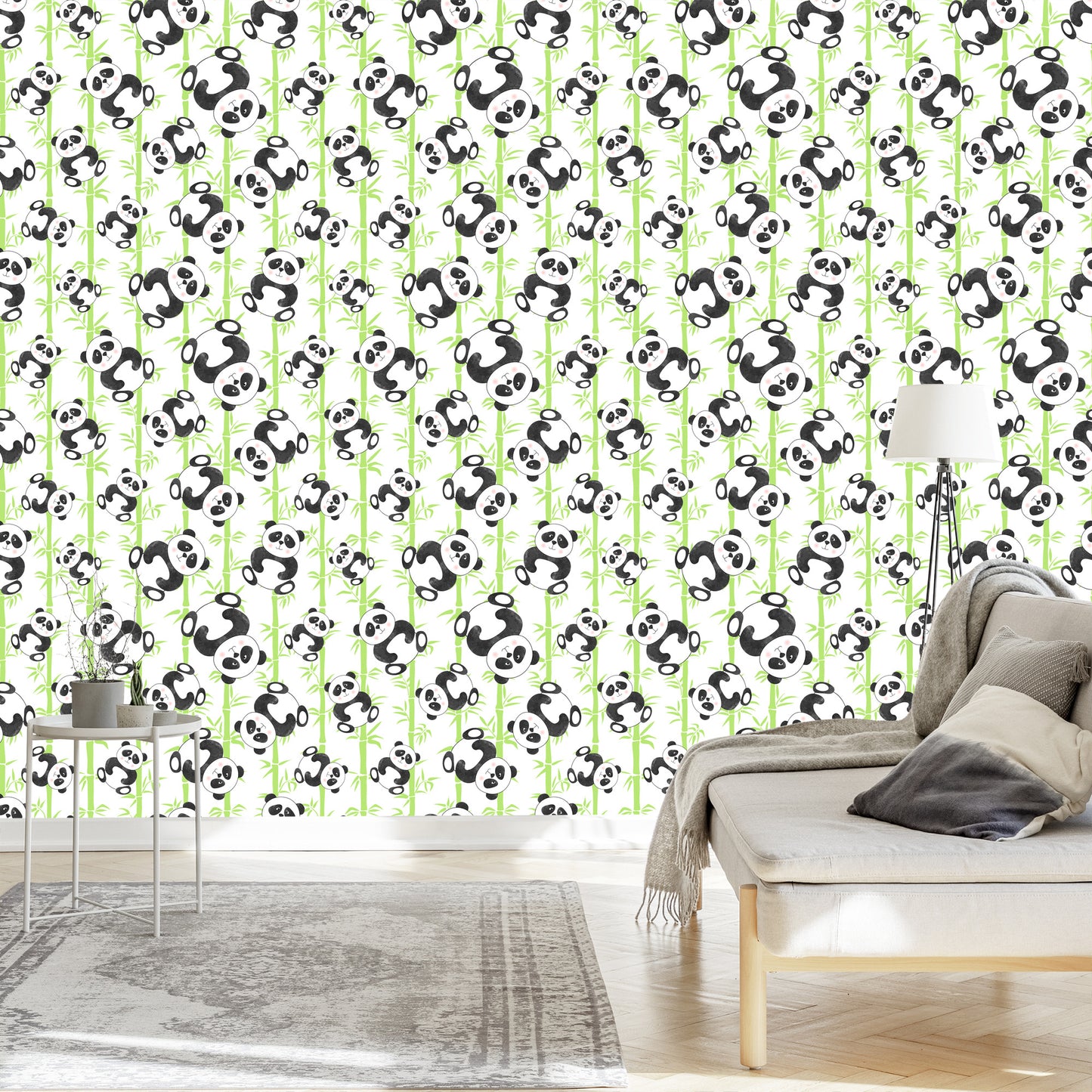 Wallpaper Smiling Panda’s And Bamboo