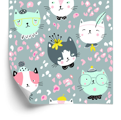 Wallpaper Dreaming Colorful Cats