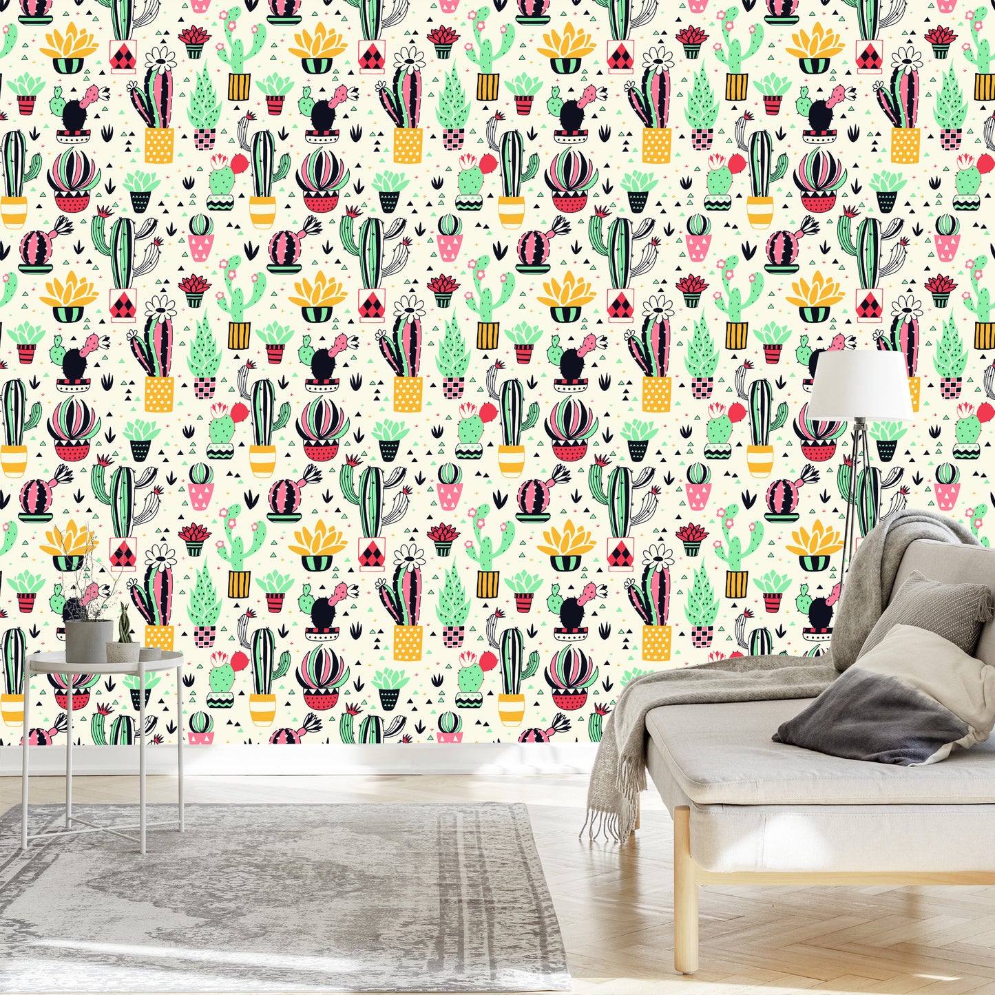 Wallpaper Cacti In Scandinavian Style