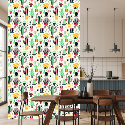 Wallpaper Cacti In Scandinavian Style