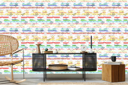 Wallpaper White Cars On A Rainbow Background