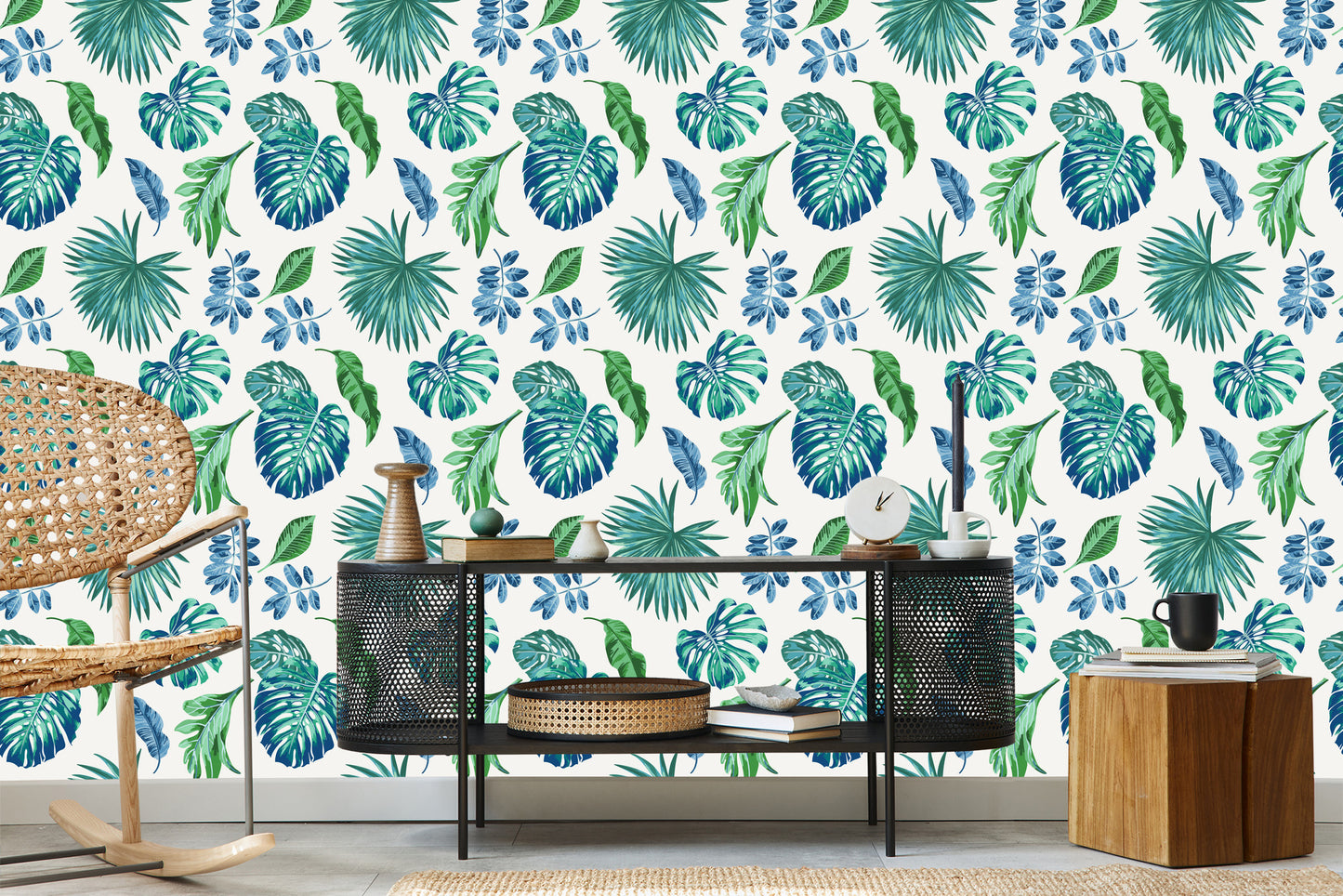 Wallpaper Colorful Tropical Leaves