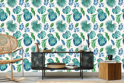 Wallpaper Colorful Tropical Leaves