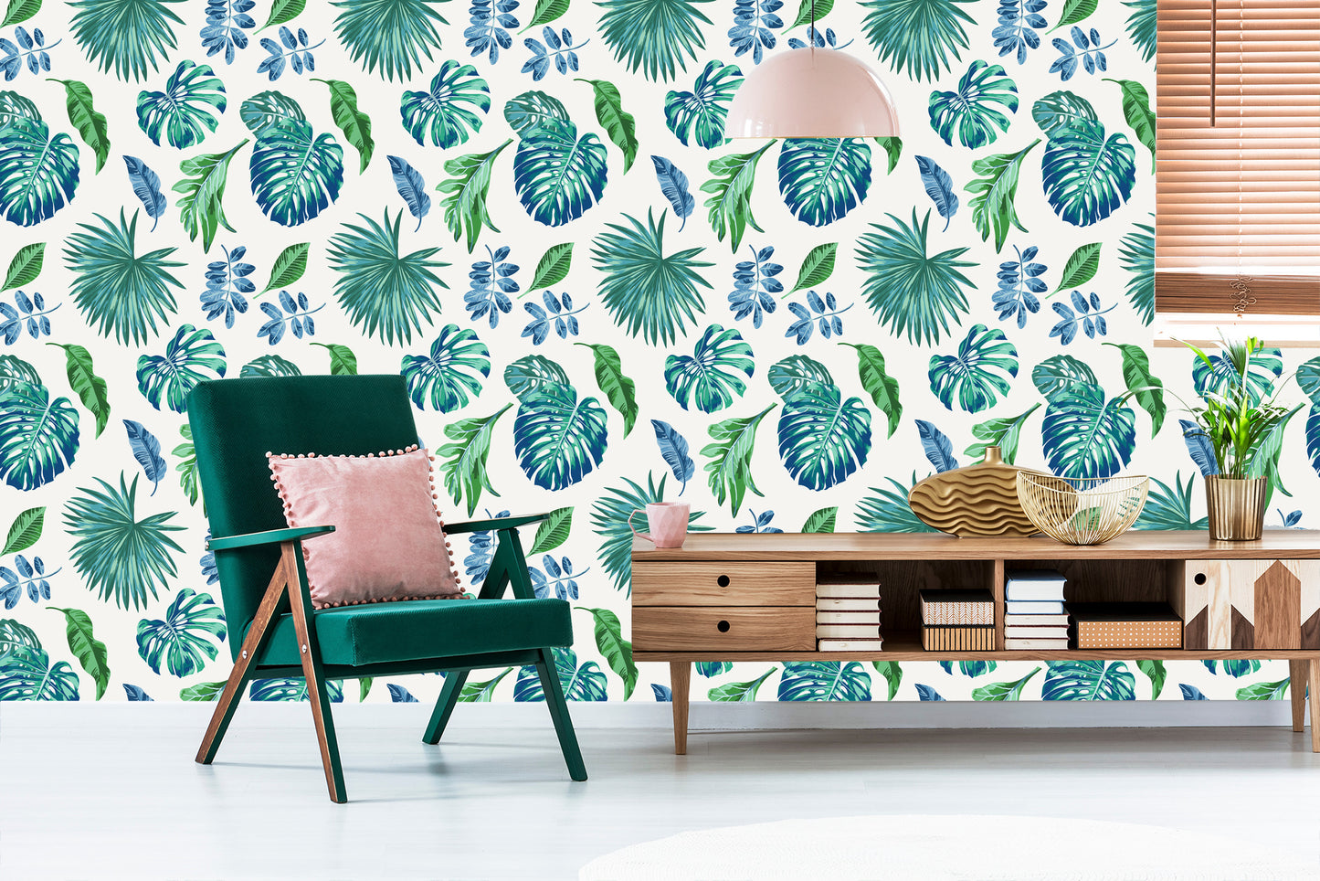 Wallpaper Colorful Tropical Leaves