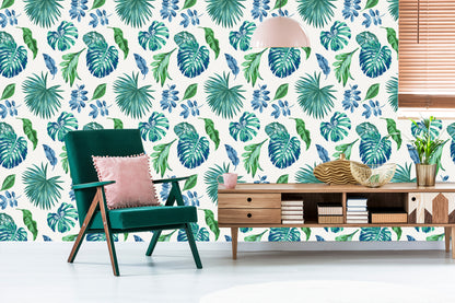 Wallpaper Colorful Tropical Leaves