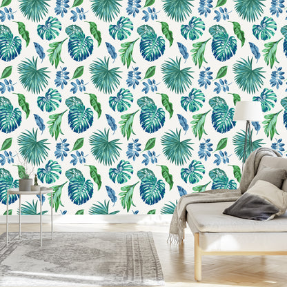 Wallpaper Colorful Tropical Leaves