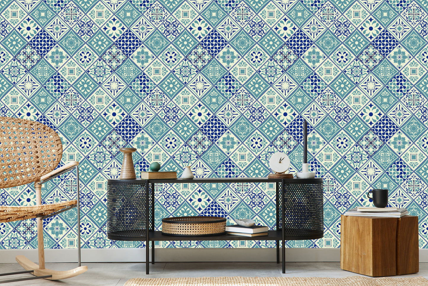 Wallpaper Portugese Tile Pattern