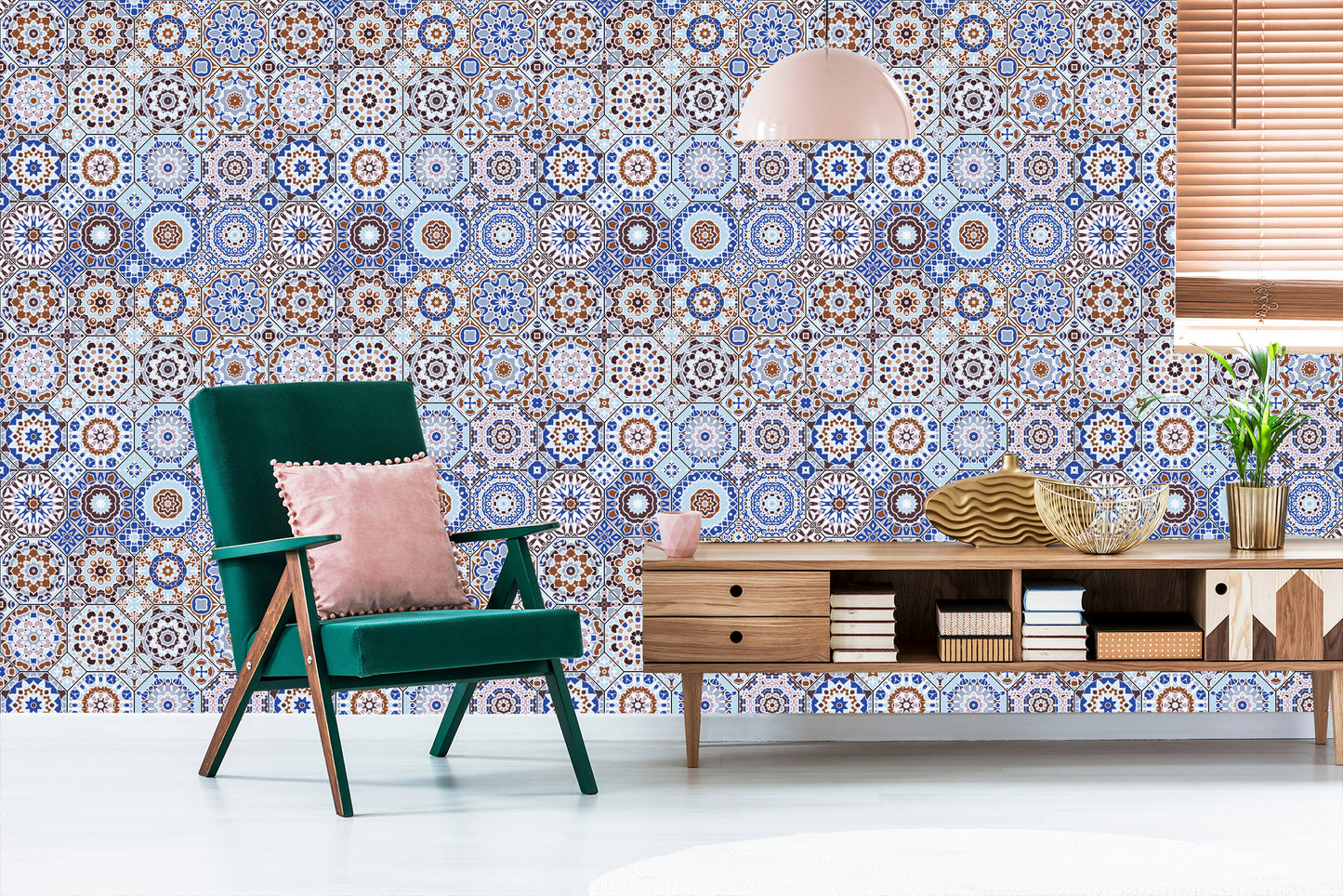 Wallpaper Colorful Mosaic In Arabic Style