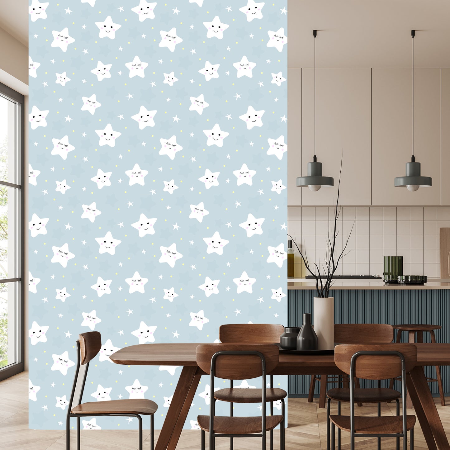 Wallpaper Smiling White Stars