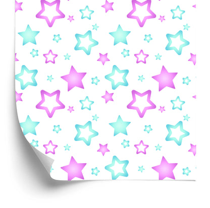 Wallpaper Blue And Pink Stars