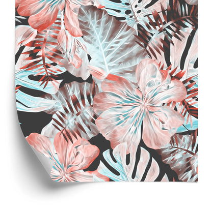 Wallpaper Exotic Leaves And Flowers
