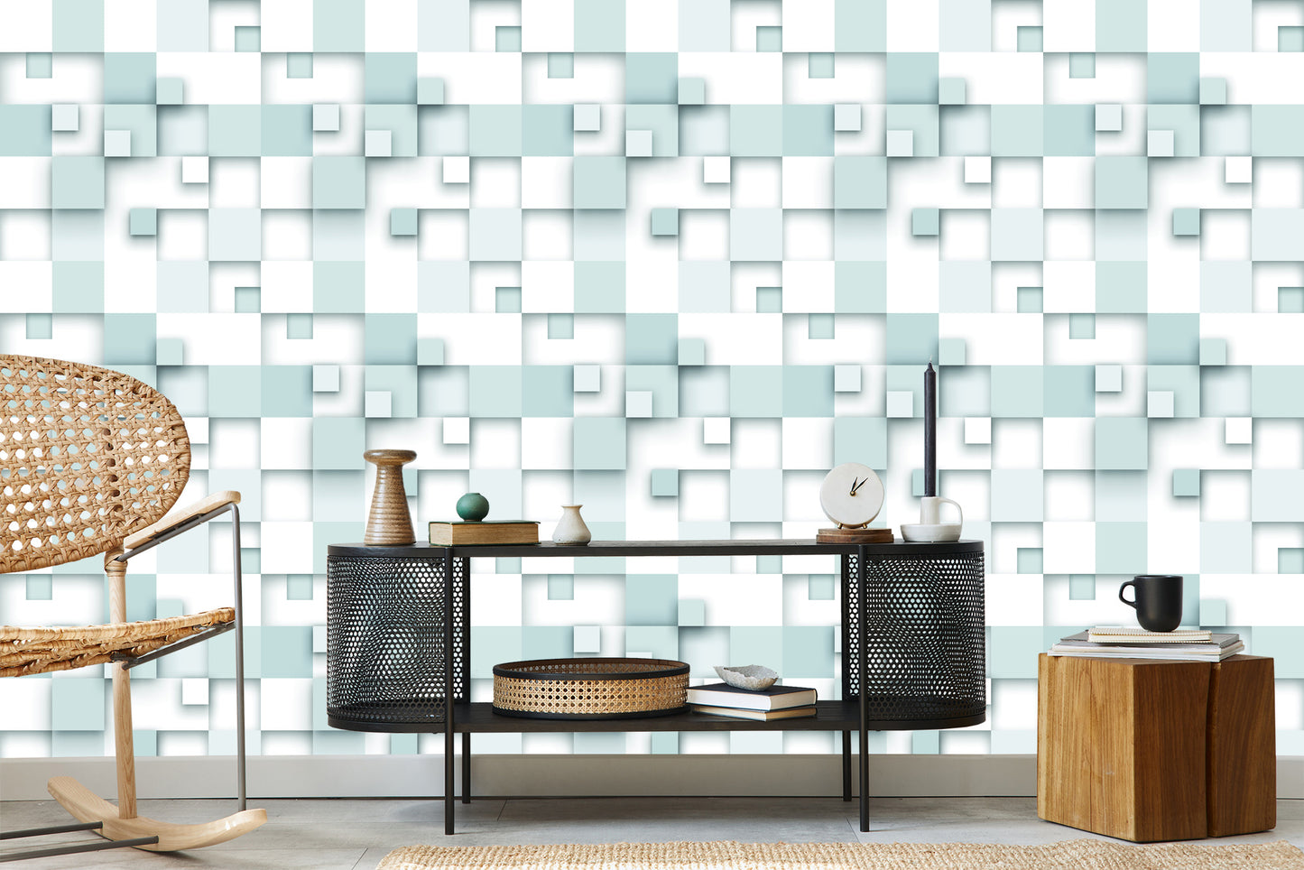Wallpaper Abstraction Squares 3D Effect