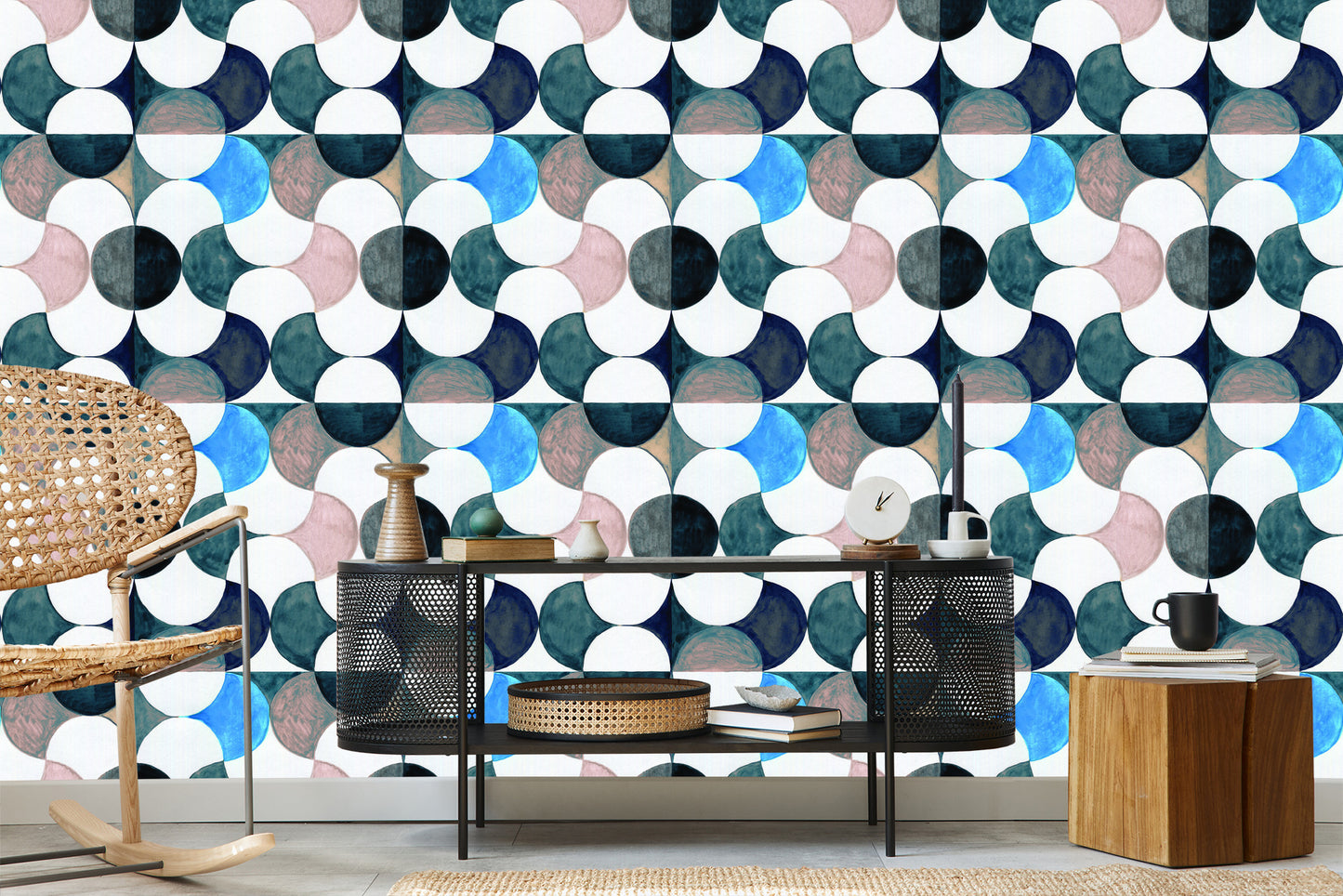 Wallpaper Geomatric Abstract In Watercolor
