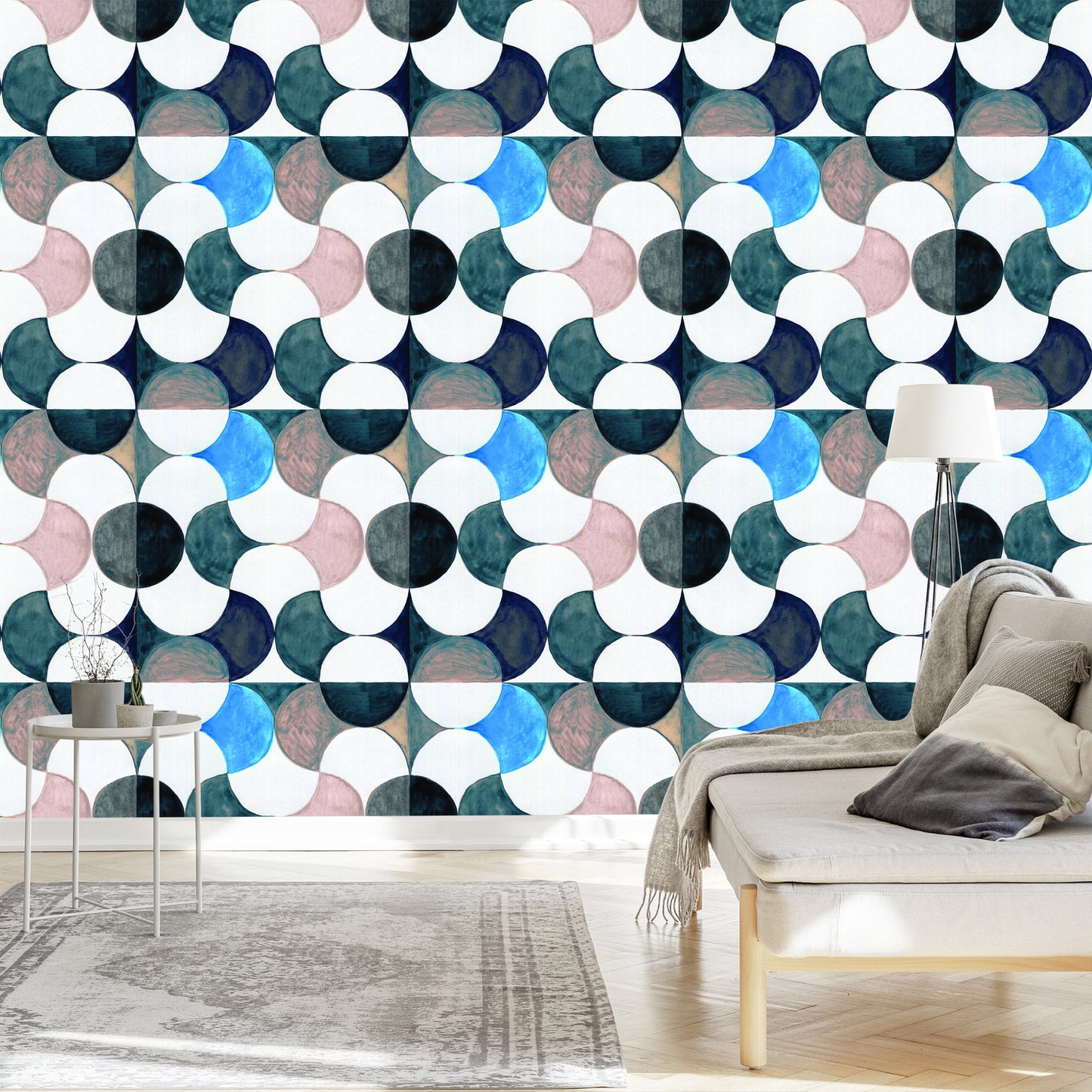 Wallpaper Geomatric Abstract In Watercolor
