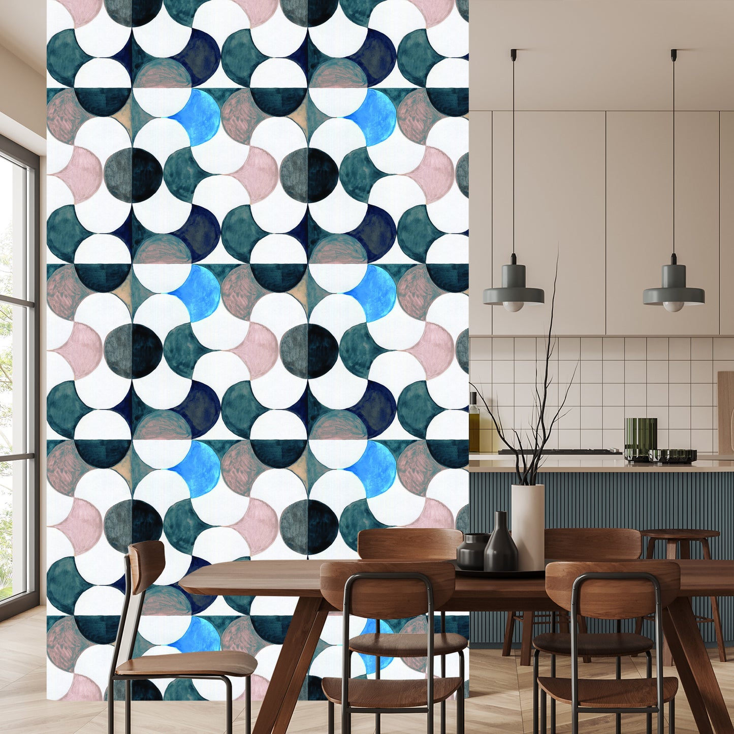 Wallpaper Geomatric Abstract In Watercolor