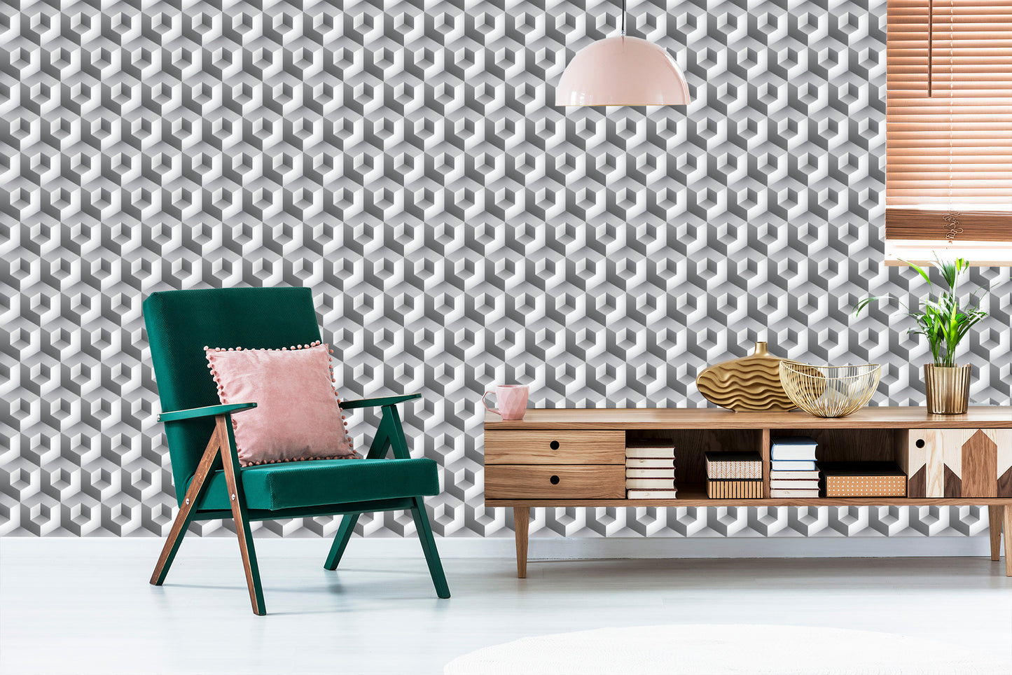 Wallpaper Modernistic Abstract Motif 3D