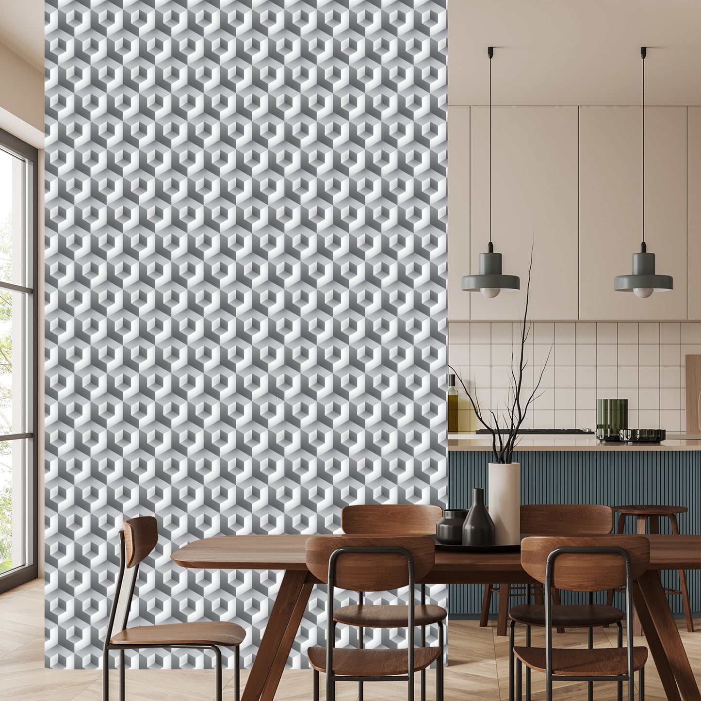 Wallpaper Modernistic Abstract Motif 3D