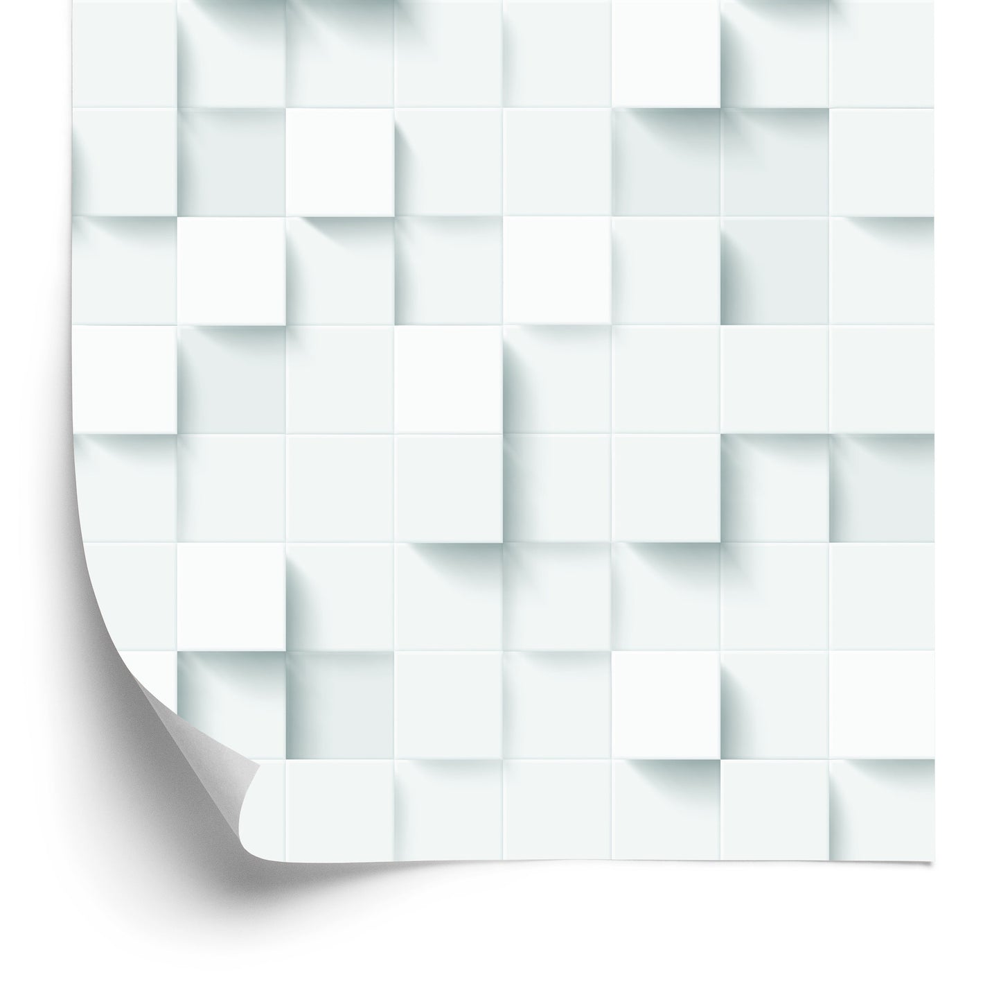 Wallpaper White Modern Mosaic - Effect 3D