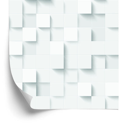 Wallpaper White Modern Mosaic - Effect 3D