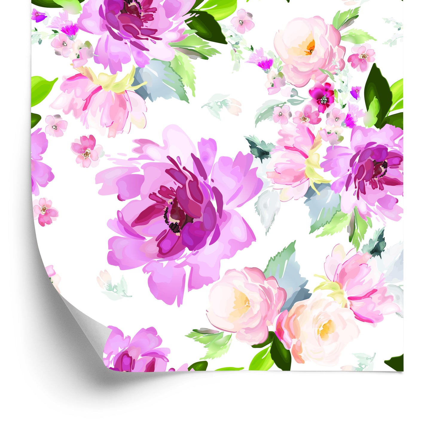 Wallpaper Flowers Painted With Watercolor