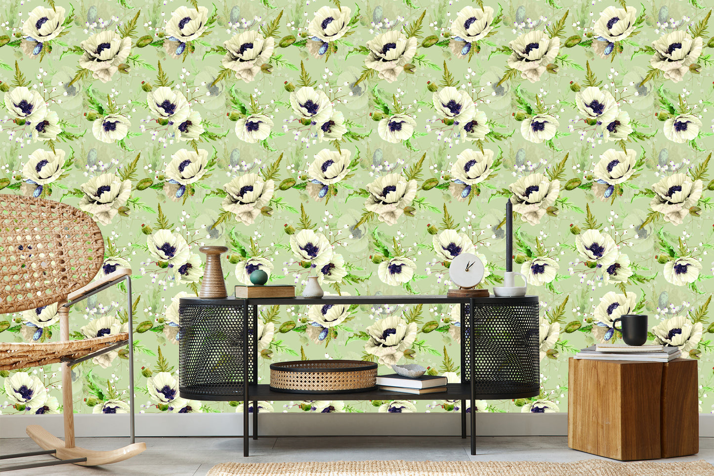Wallpaper Poppies Painted With Watercolor